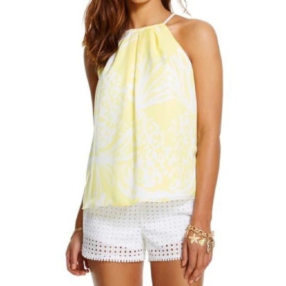 Lilly Pulitzer Yellow and White Tank Top XS - Picture 1 of 4